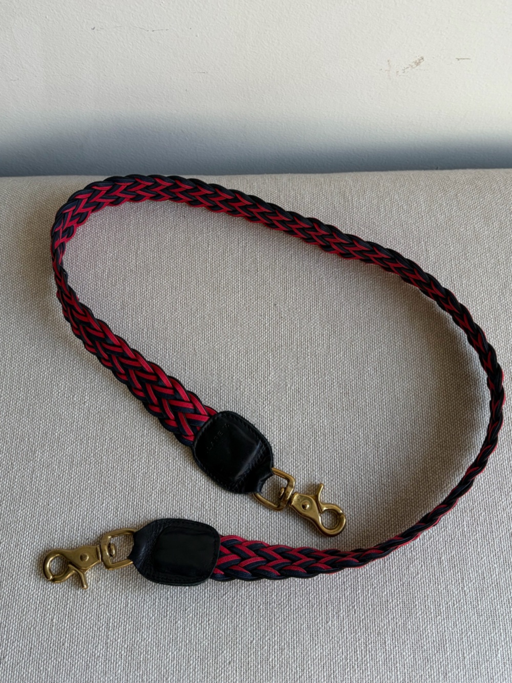 CLARE V Red and Blue Woven Crossbody Bag Strap - Picture 3 of 7